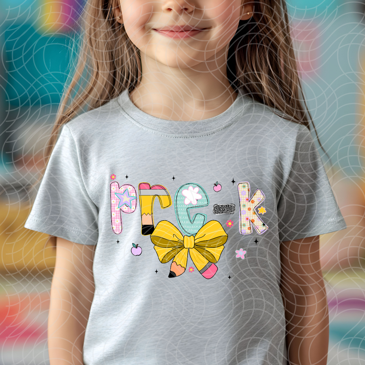 PRE K PENCIL BOW - DTF TRANSFER