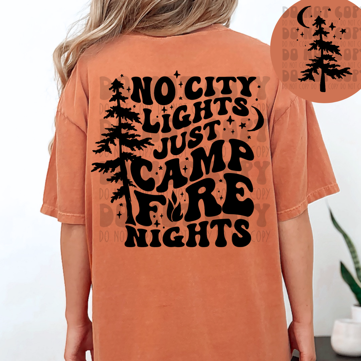 CAMPFIRE NIGHTS BLK W/POCKET - DTF TRANSFER