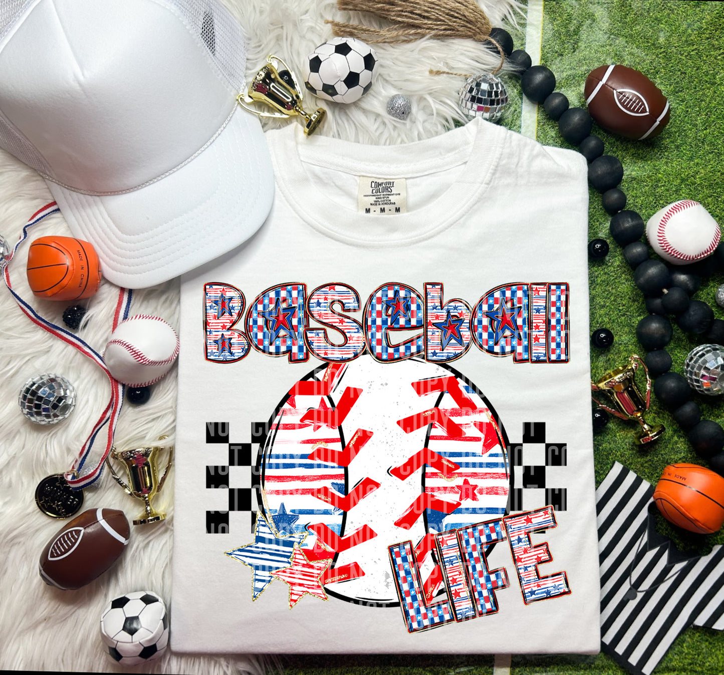 BASEBALL LIFE STRIPES - DTF TRANSFER