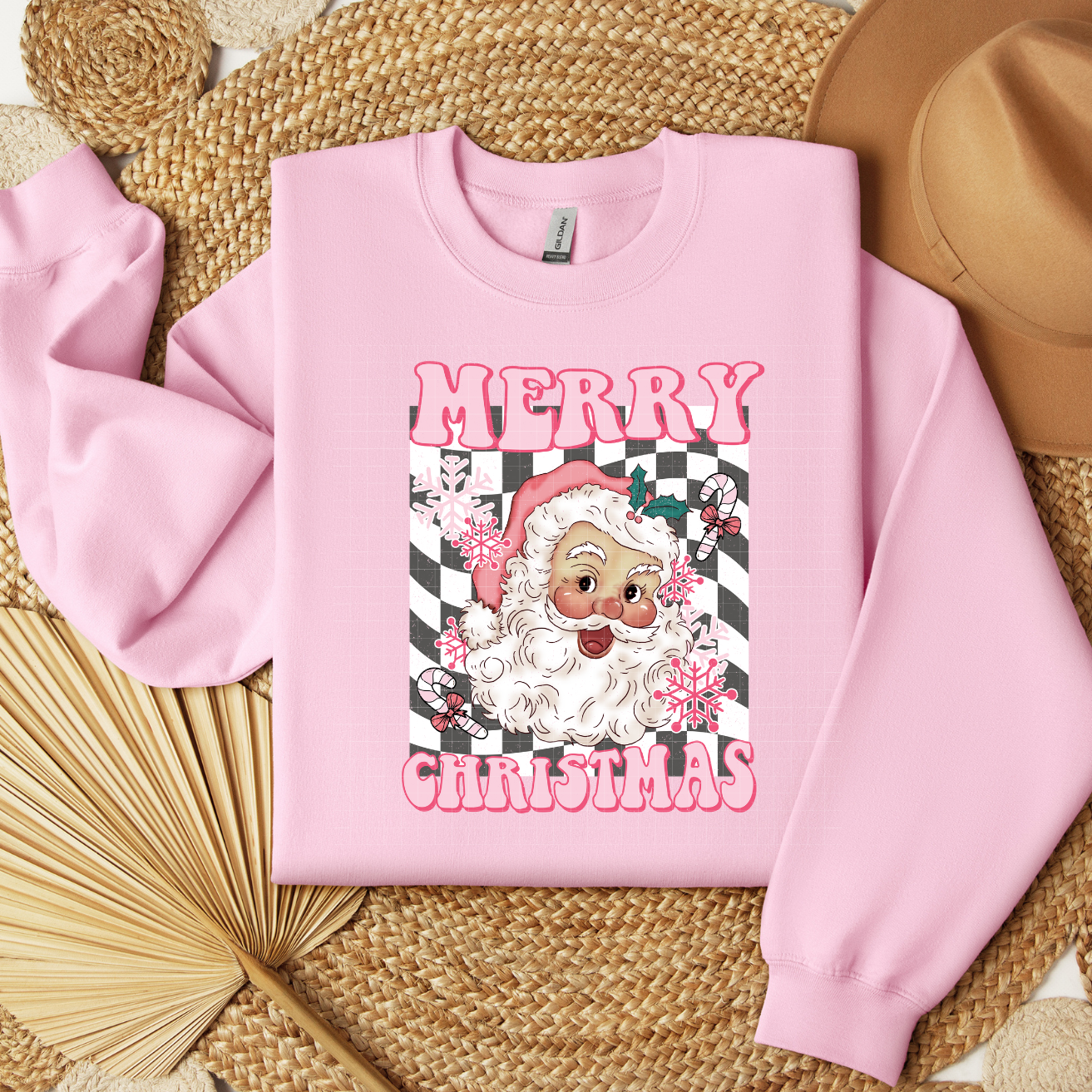 PINK SANTA MERRY CHRISTMAS - DTF TRANSFER