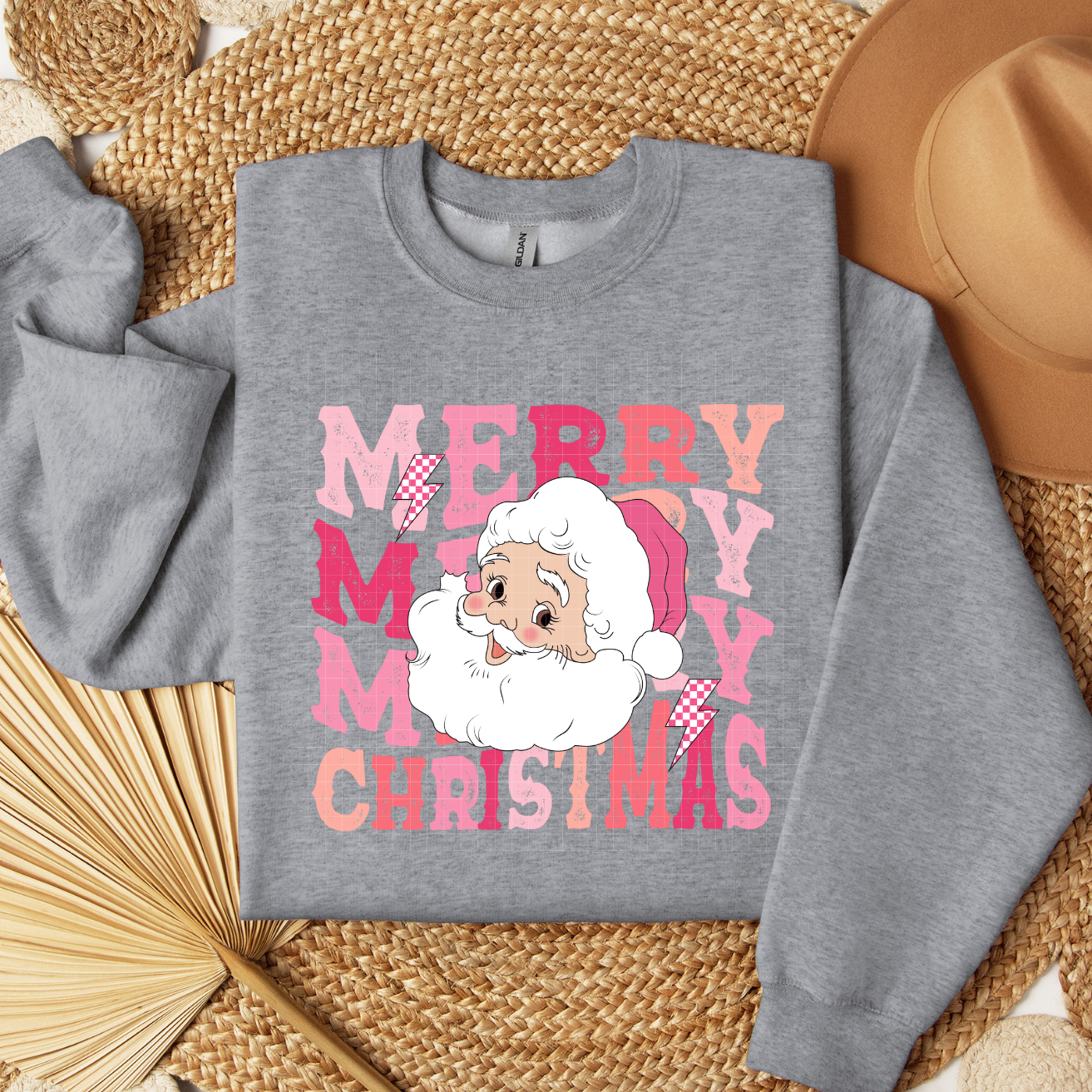 PINK CHRISTMAS SANTA - DTF TRANSFER