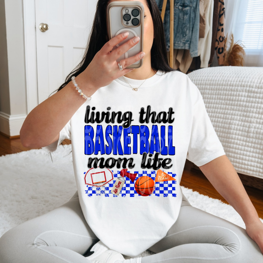 BASKETBALL MOM LIFE BLUE - DTF TRANSFER