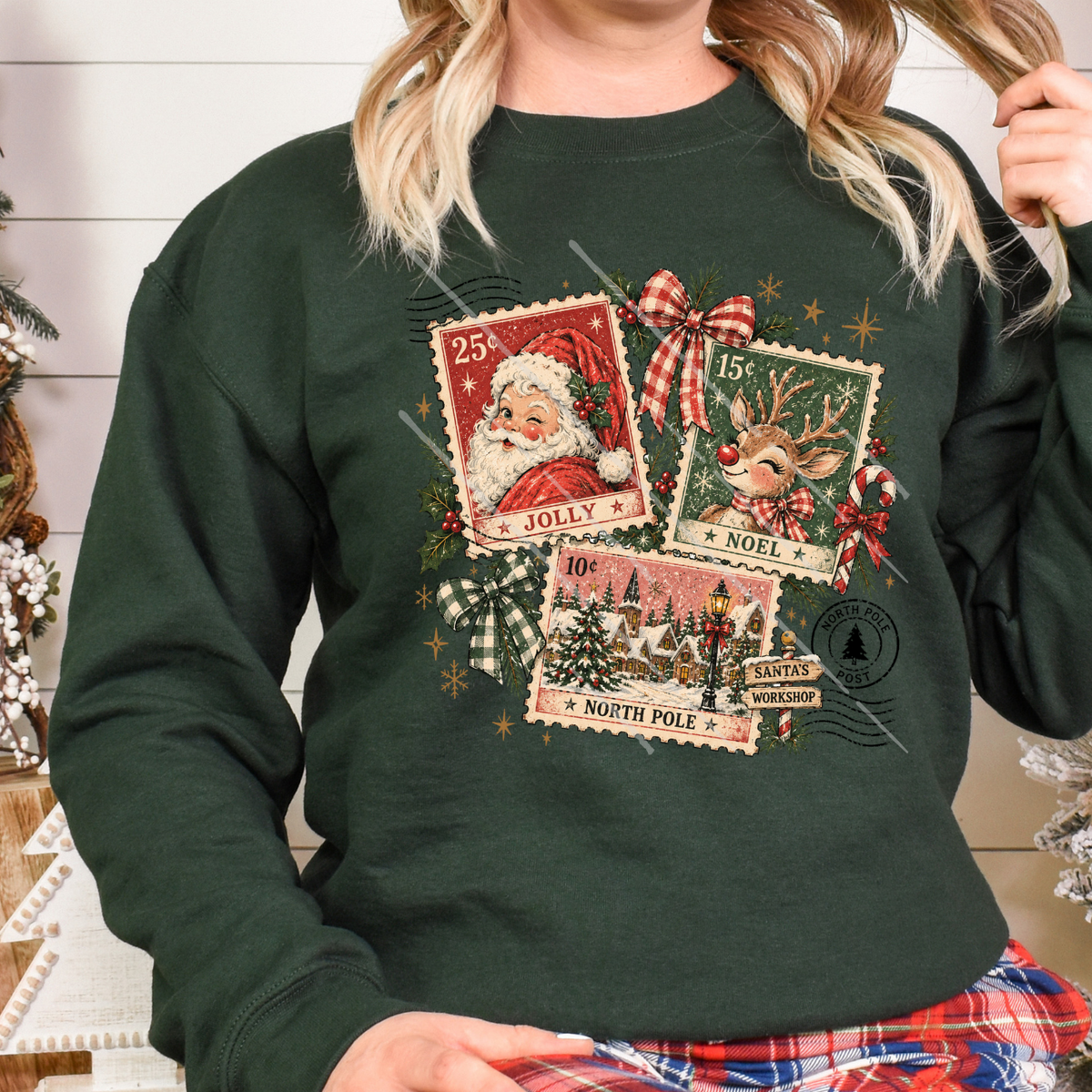 SANTA STAMPS DARK TEXT - DTF TRANSFER