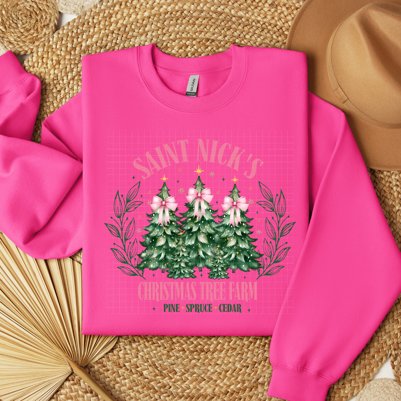 PINK SAINT NICK'S TREE FARM - DTF TRANSFER