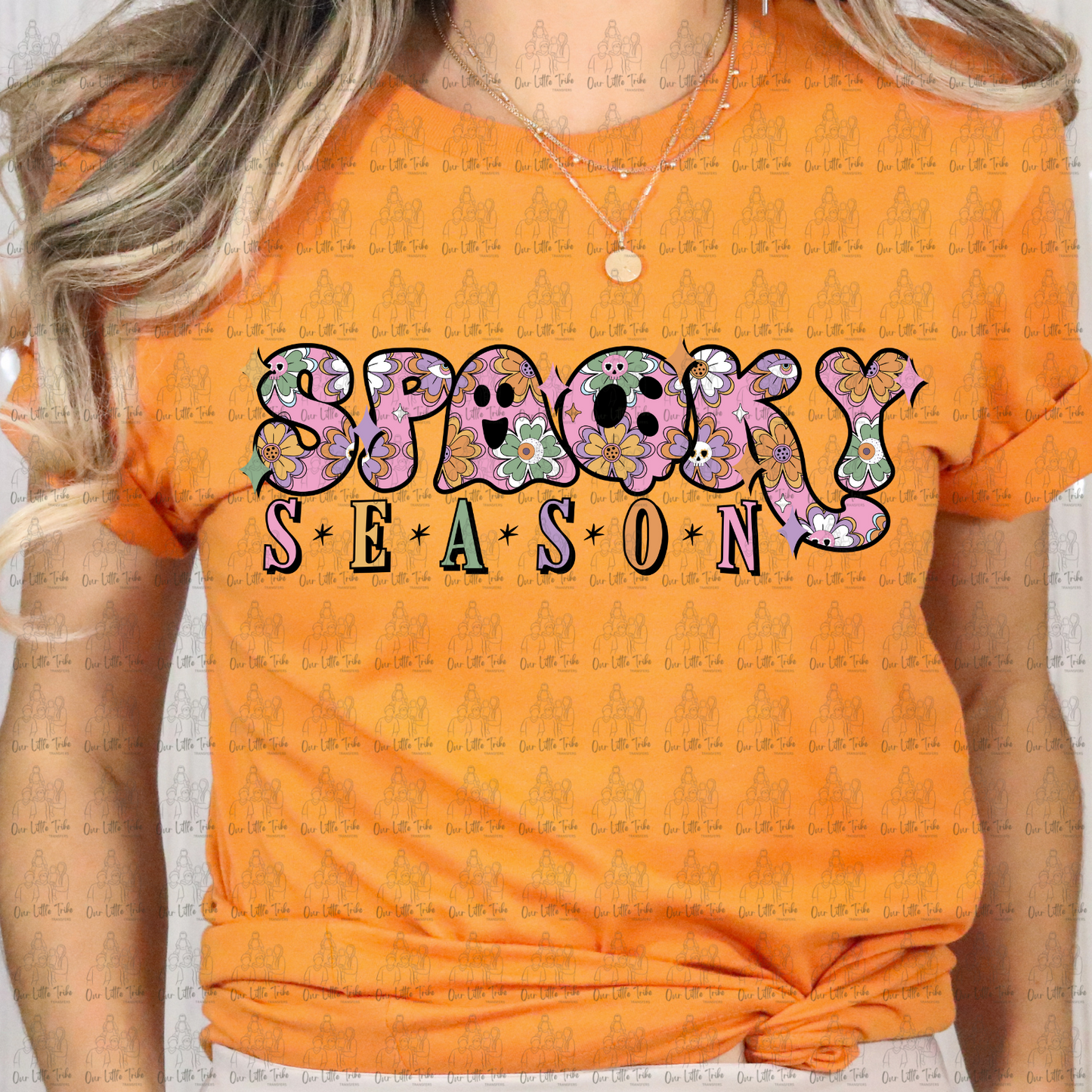 SPOOKY SEASON FLORAL - NO GRUNGE - DTF TRANSFER