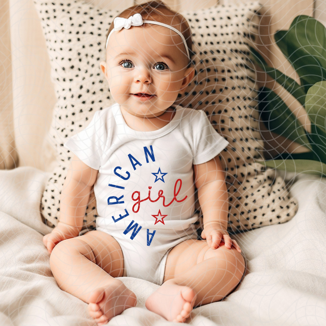 BLUE ANDE RED AMERICAN GIRL - DTF TRANSFER