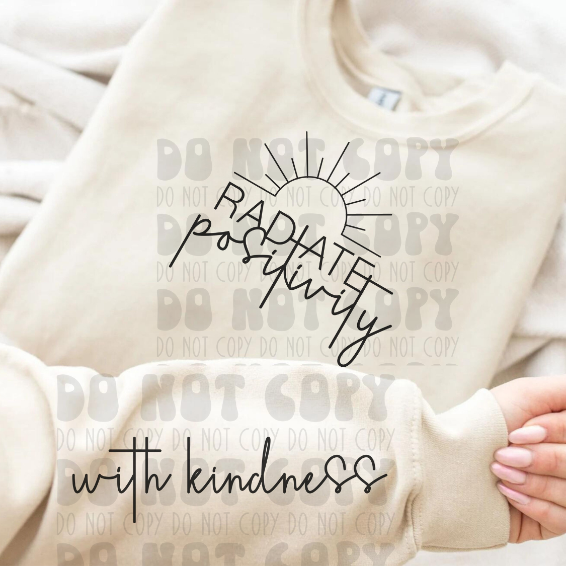 RADIATE POSITIVITY - BLACK - DTF TRANSFER