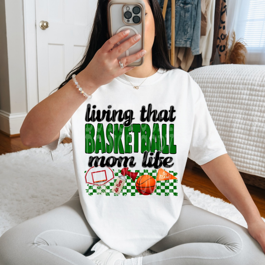 BASKETBALL MOM LIFE GREEN - DTF TRANSFER