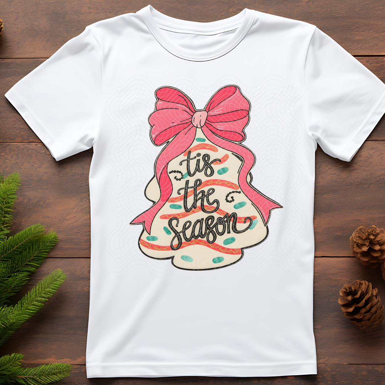 TIS THE SEASON TREE CAKE - DTF TRANSFER