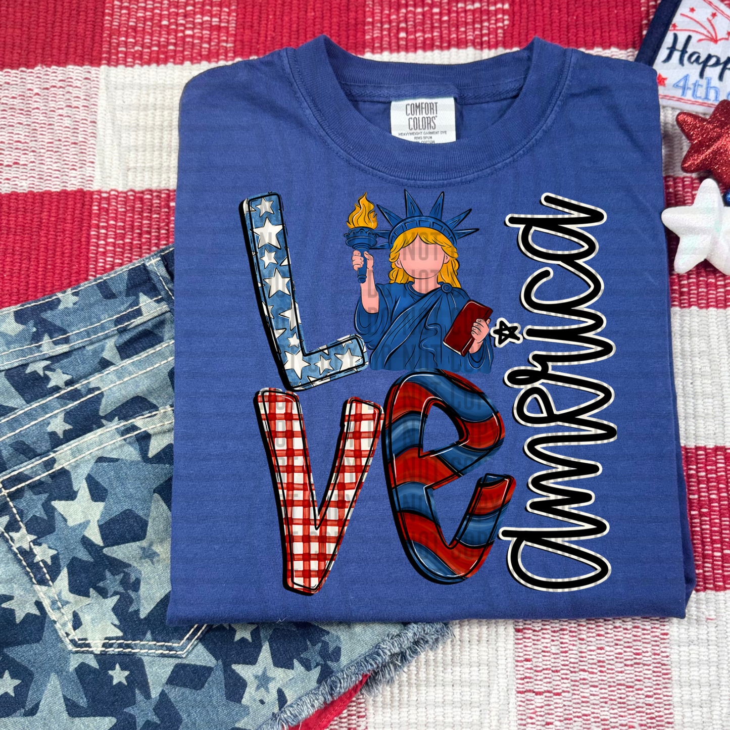 LOVE AMERICA LIBERTY LIGHT - DTF TRANSFER