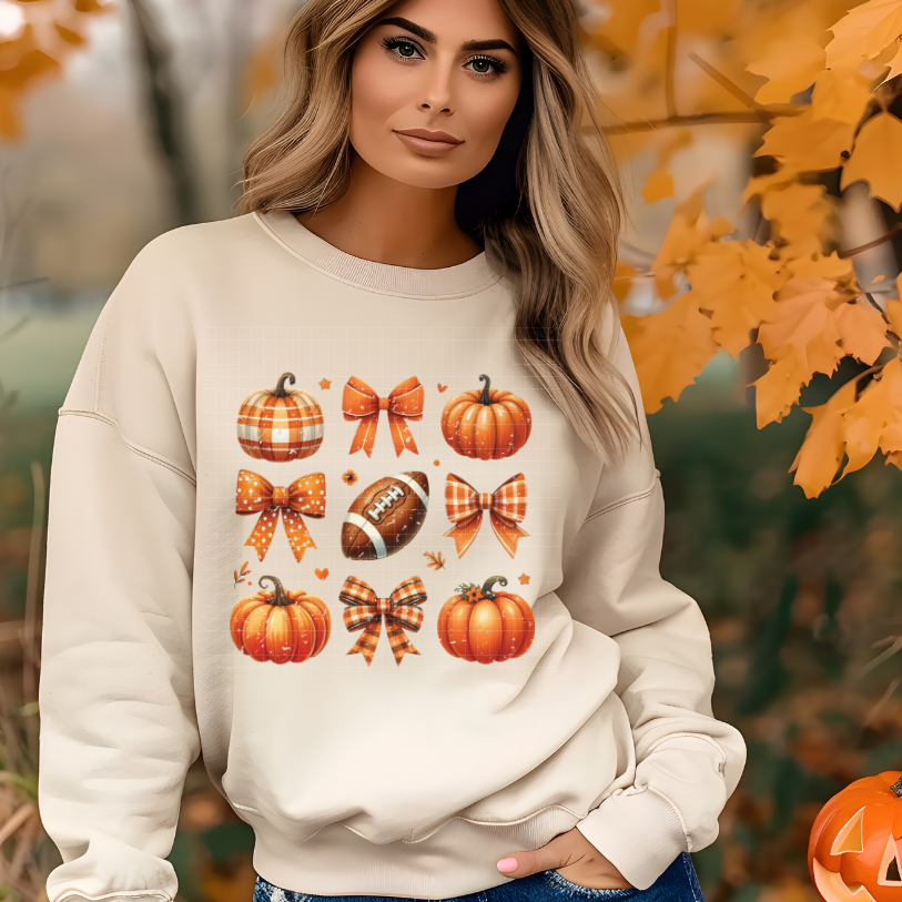 PUMPKINS & BOWS DISTRESSED - DTF TRANSFER
