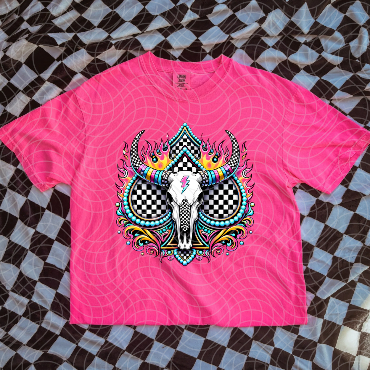 CHECKERED SKULL - DTF TRANSFER