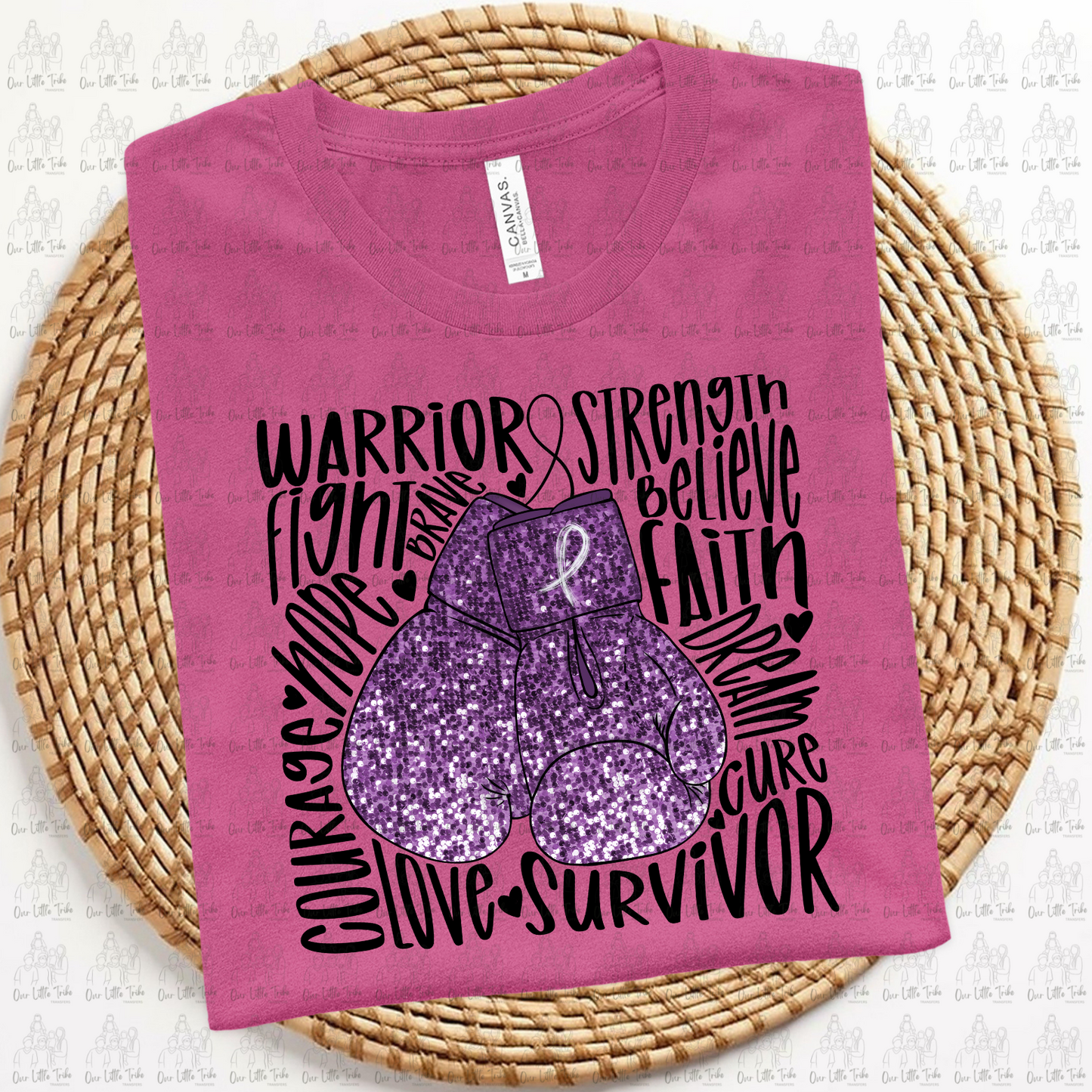 PURPLE SEQUIN GLOVES - FAUX SEQUIN - DTF TRANSFER