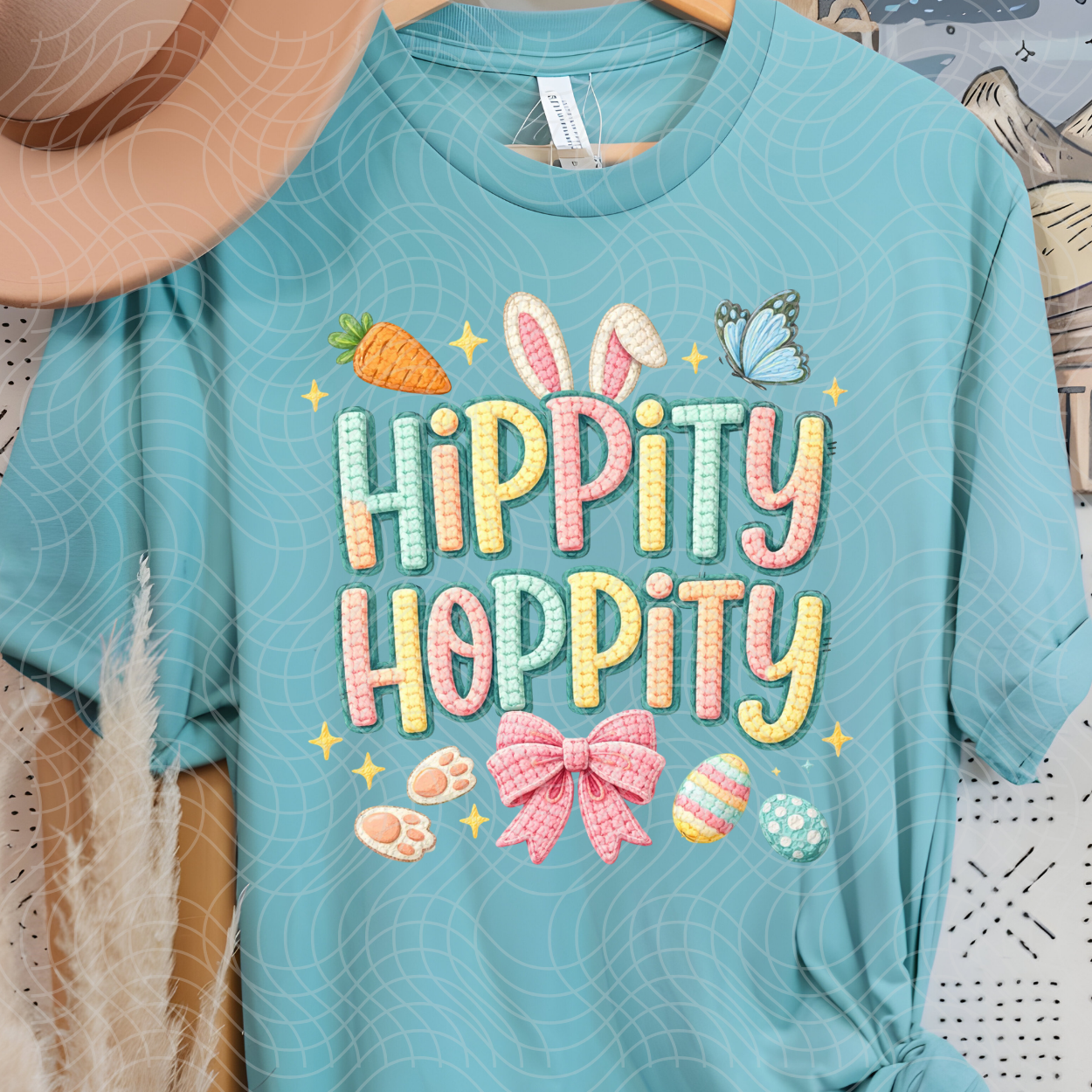 FAUX YARN HIPPITY HOPPITY - DTF TRANSFER