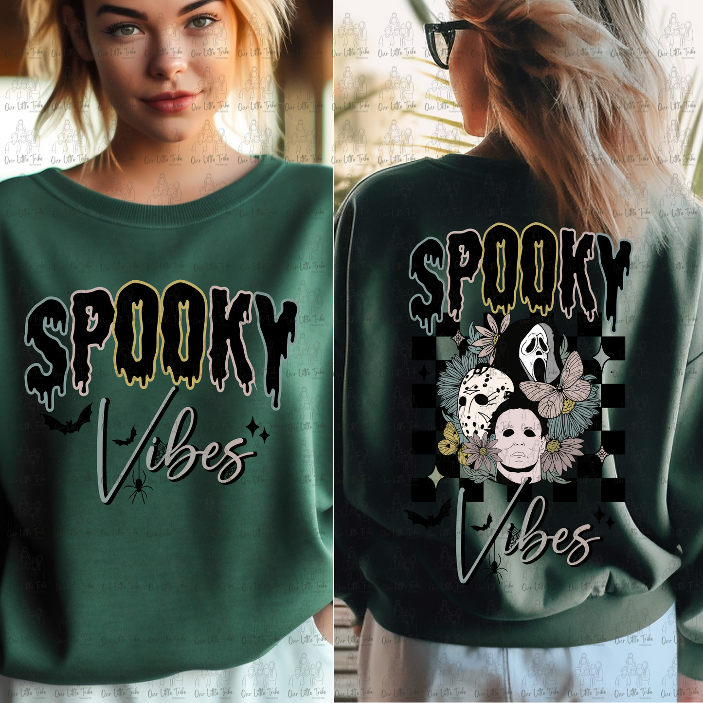 SPOOKY VIBES FRONT & BACK - NO GRUNGE - DTF TRANSFER