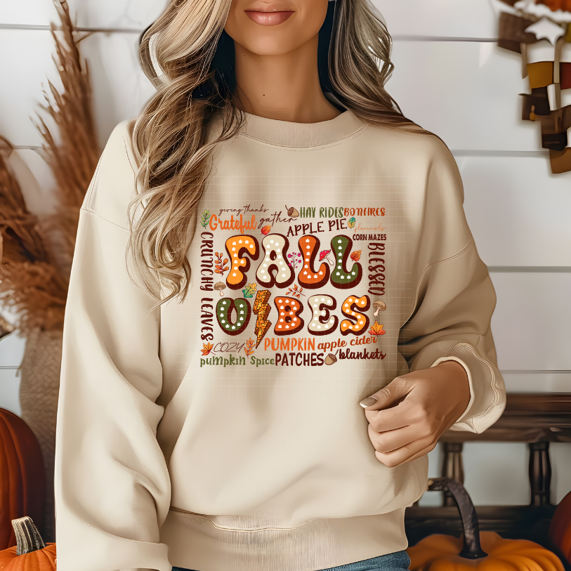 FALL VIBES BOLT COLLAGE - DTF TRANSFER