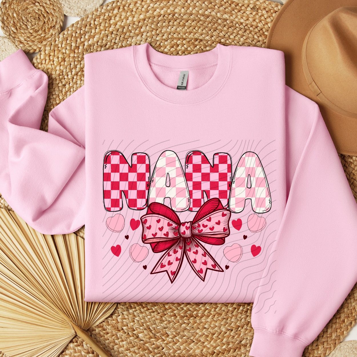 NANA PINK RED CHECK - DTF TRANSFER