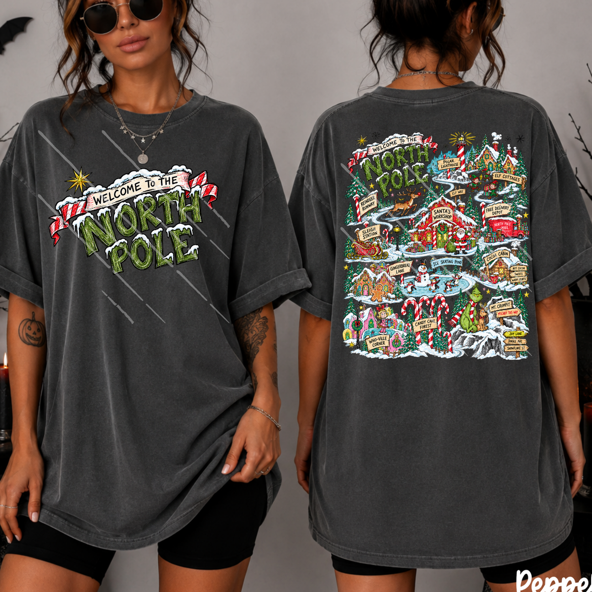 NORTH POLE - FRONT AND BACK - DTF TRANSFER