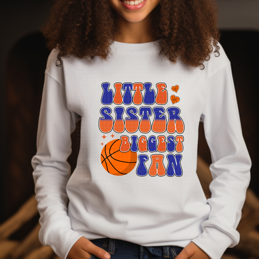 LITTLE SISTER BIGGEST FAN, BASKETBALL - DTF TRANSFER
