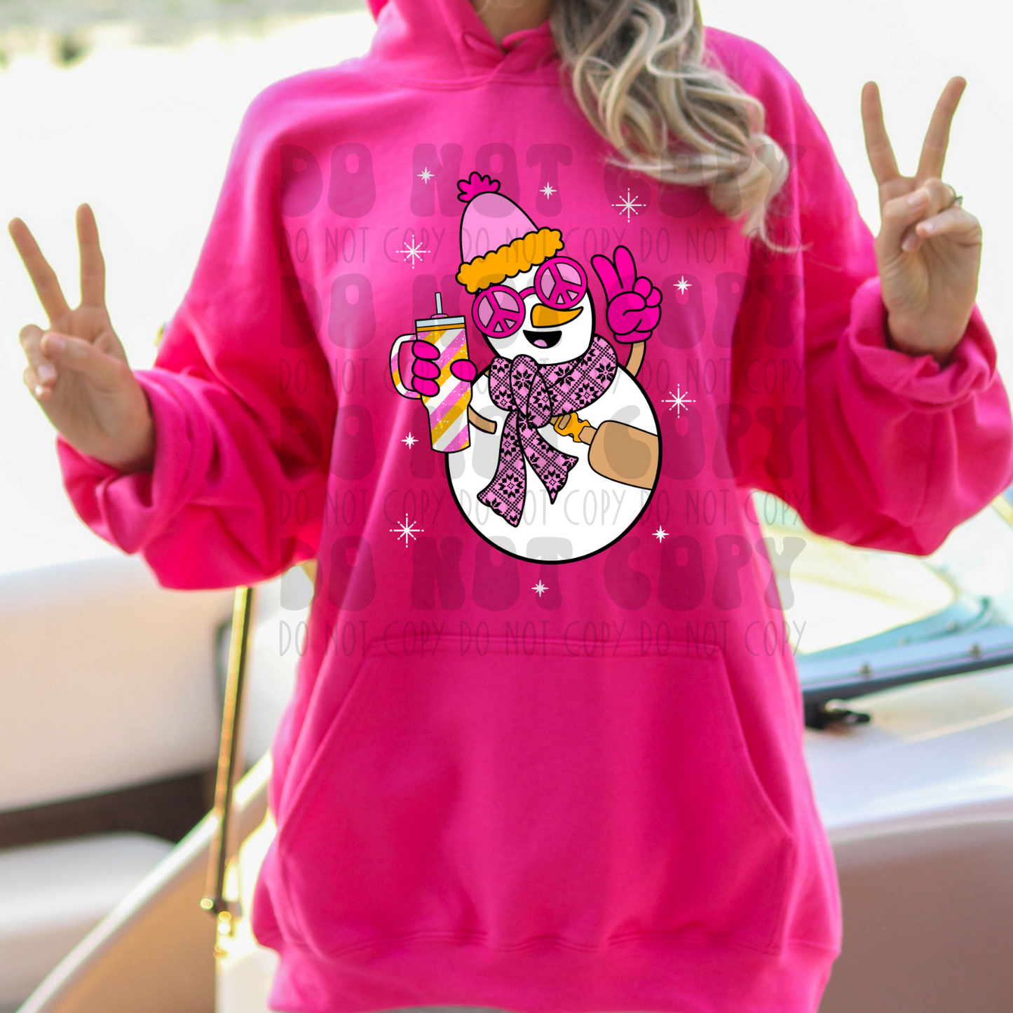 SNOWMAN PINK/ORANGE - DTF TRANSFER