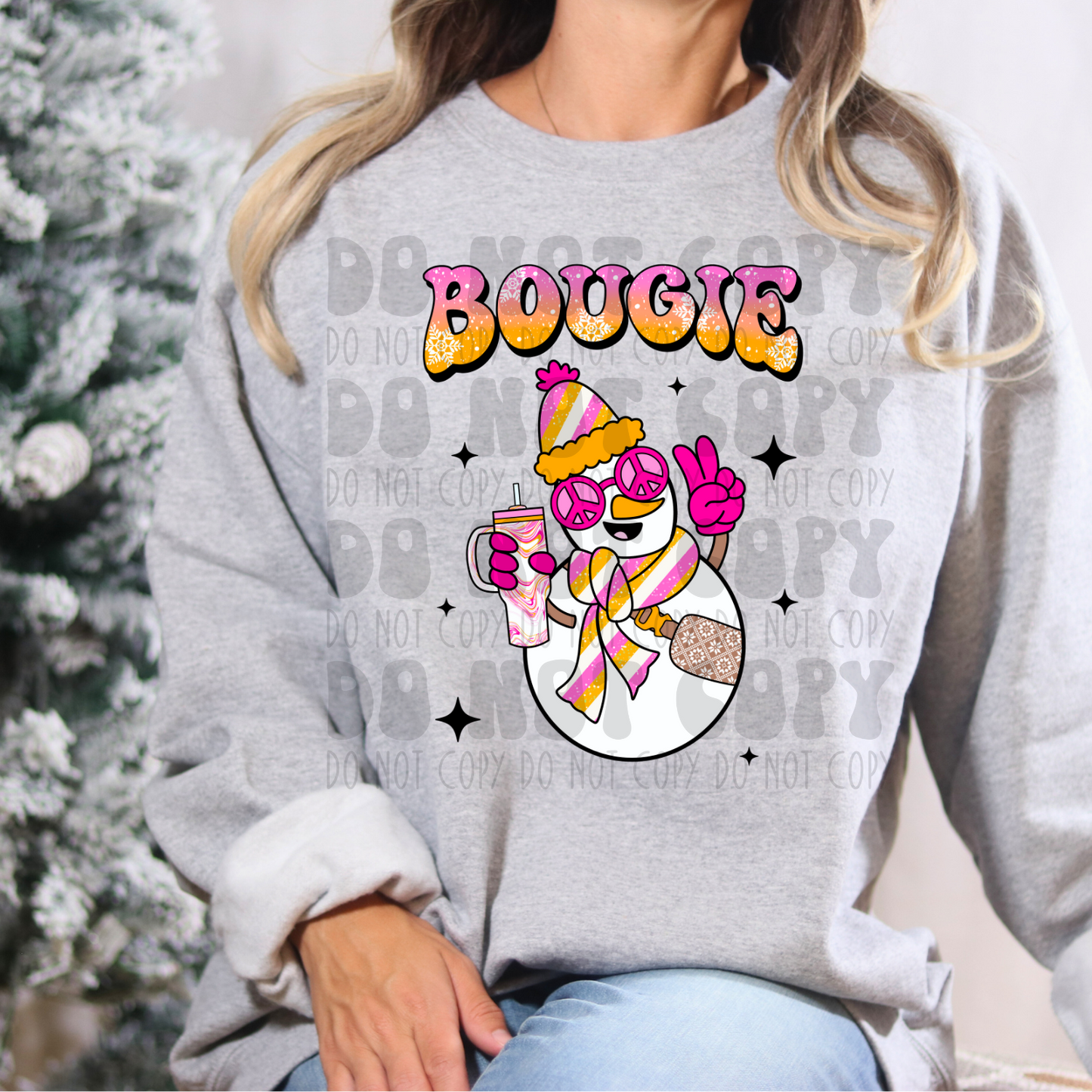 BOUGE SNOWMAN PINK/ORANGE - DTF TRANSFER