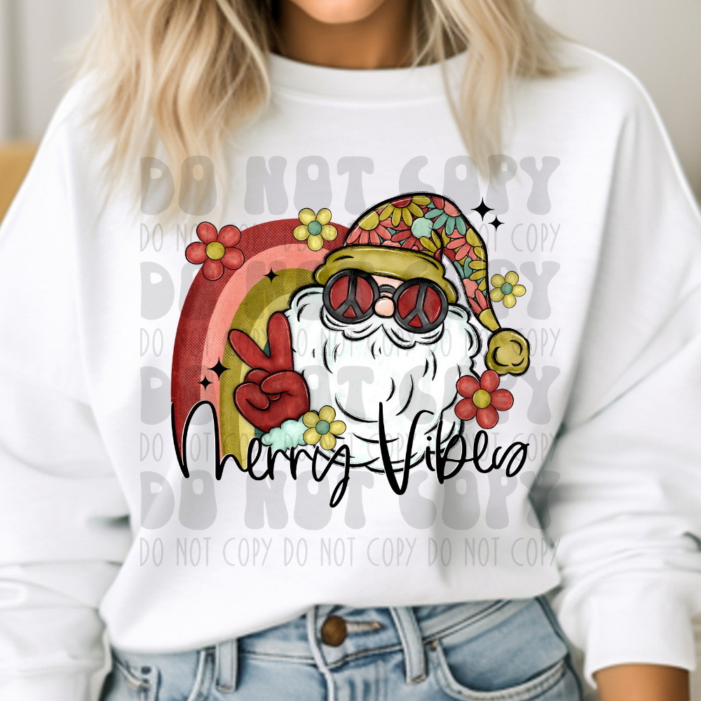 MERRY VIBES GROOVY - DTF TRANSFER