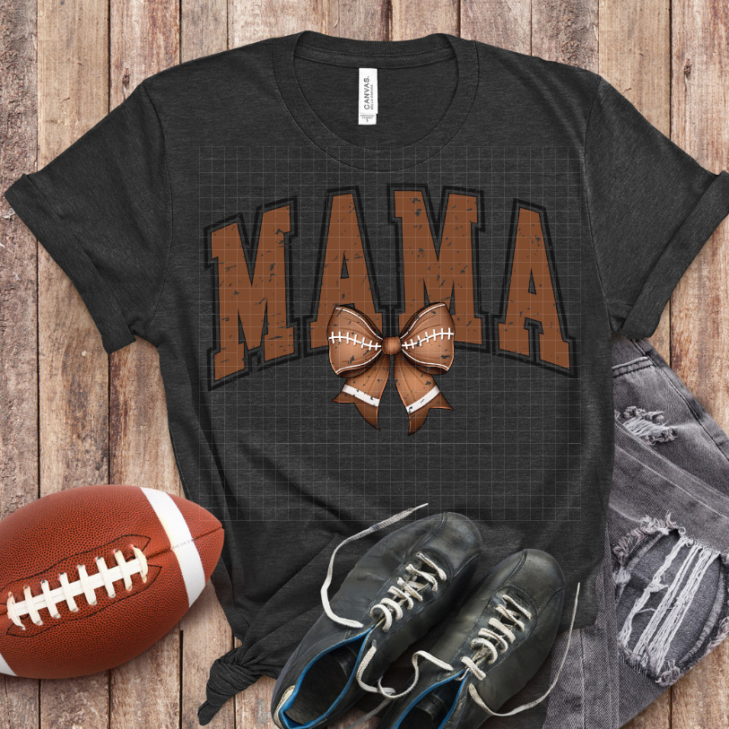 MAMA VARSITY FOOTBALL BOW DISTRESSED - DTF TRANSFER