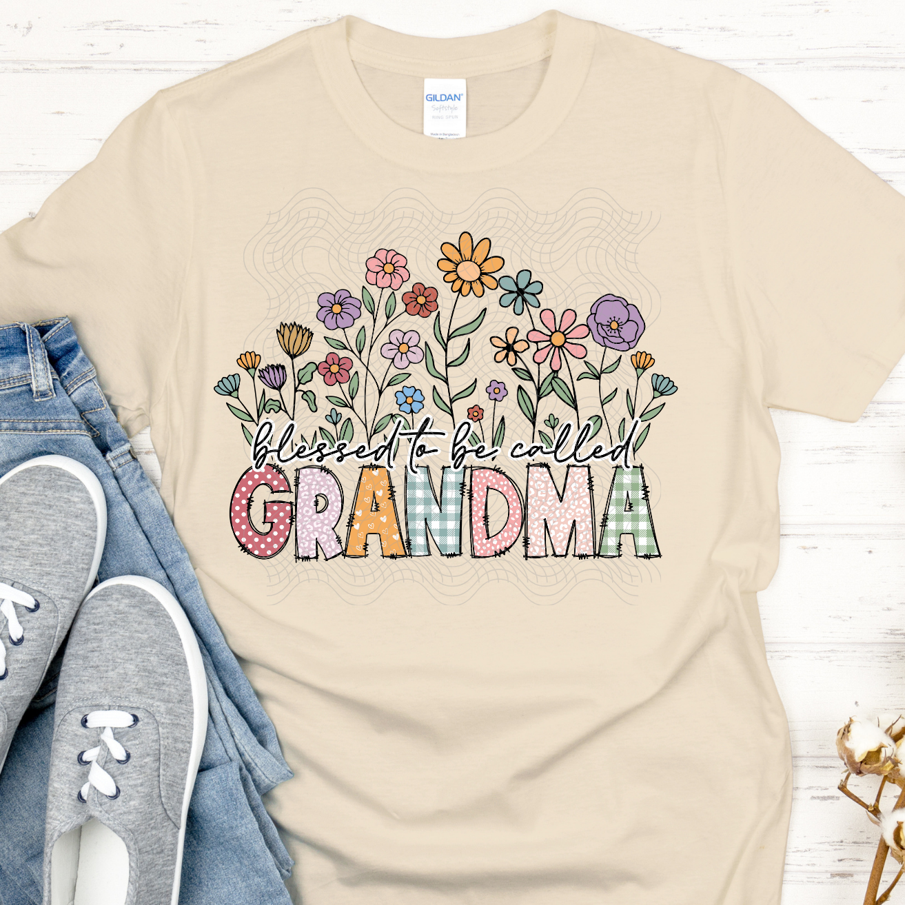 GRANDMA FLOWERS - DTF TRANSFER