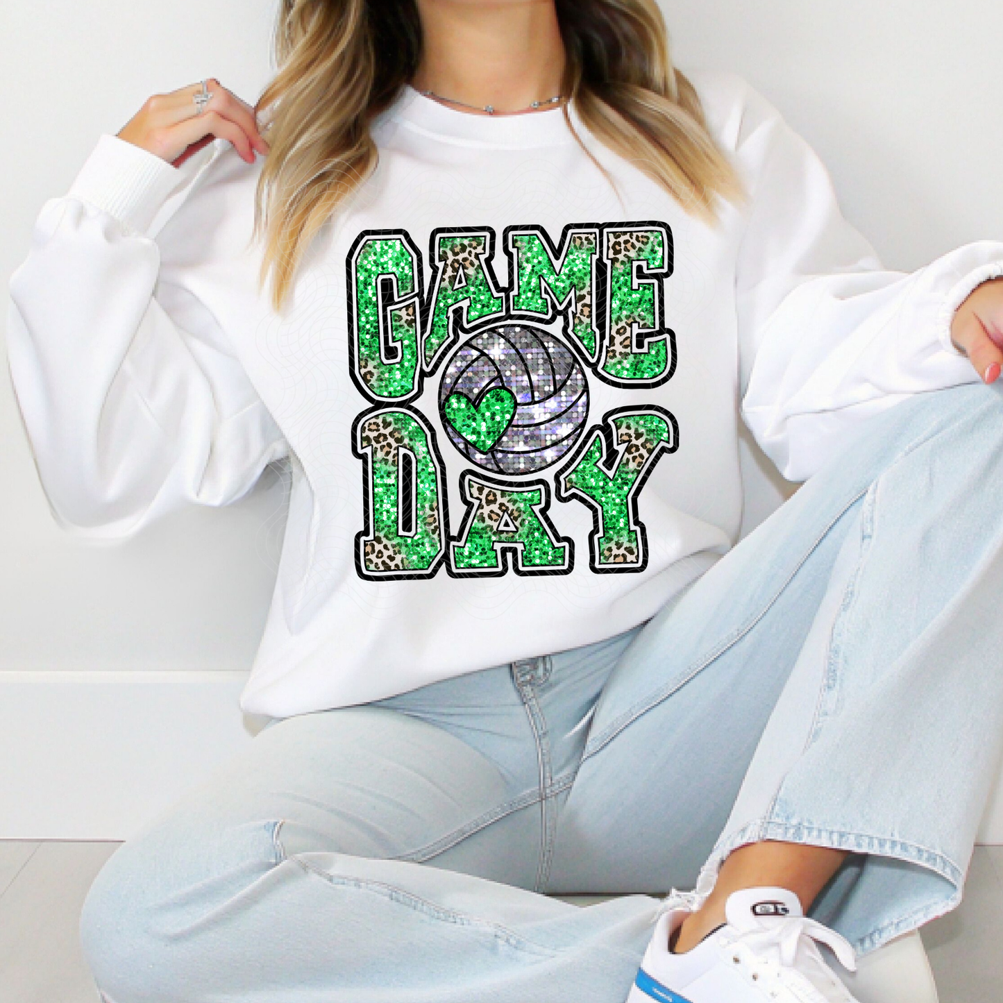 GREEN GAME DAY VOLLEYBALL - DTF TRANSFER