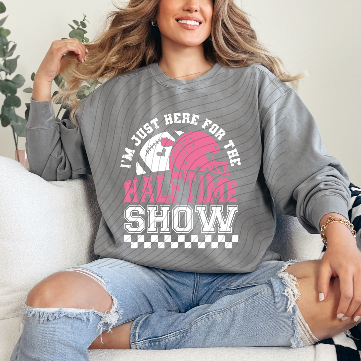 FOOTBALL SHOW WHT/PINK - DTF TRANSFER
