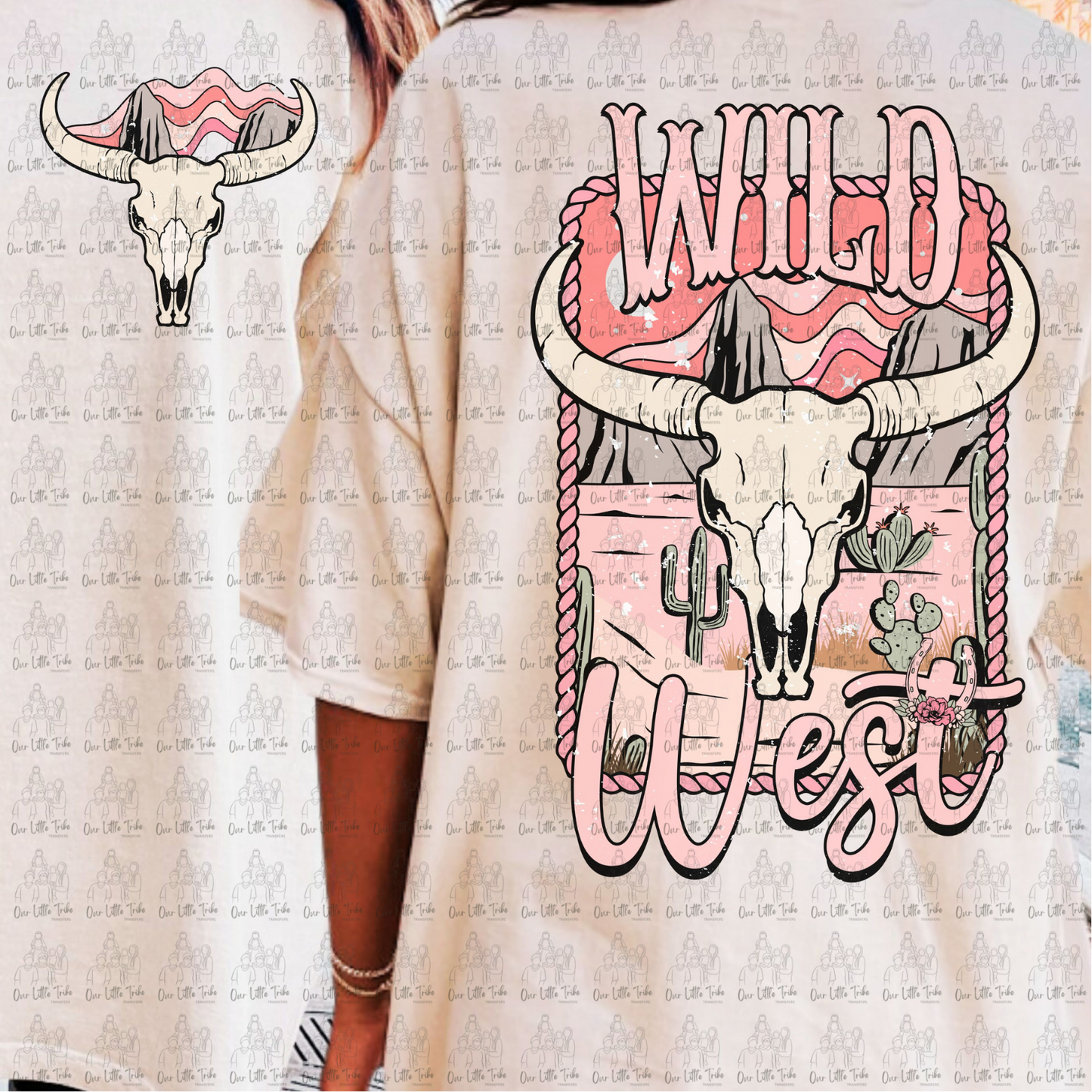 WILD WEST W/ POCKET - DISTRESSED - DTF TRANSFER