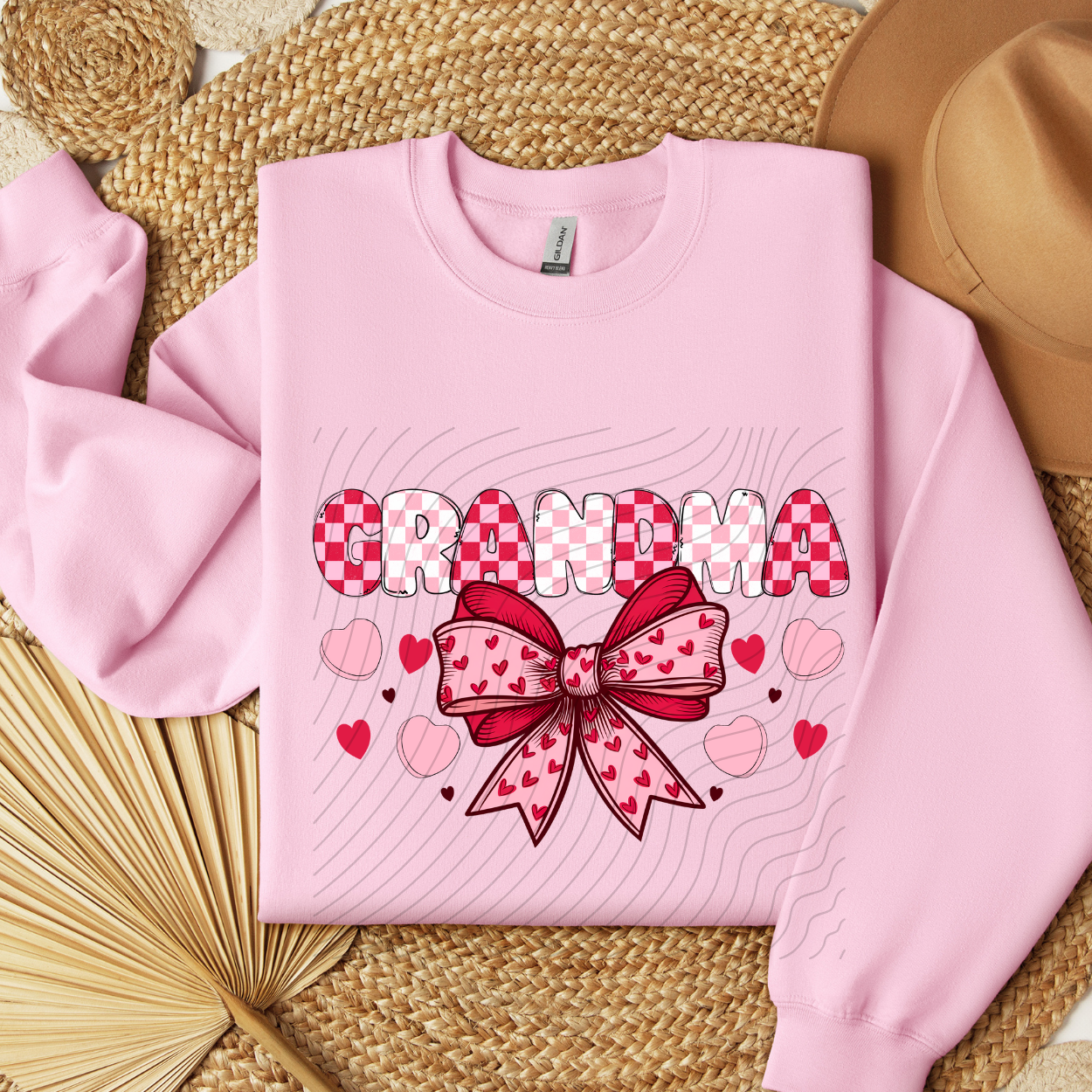 GRANDMA PINK RED CHECK - DTF TRANSFER