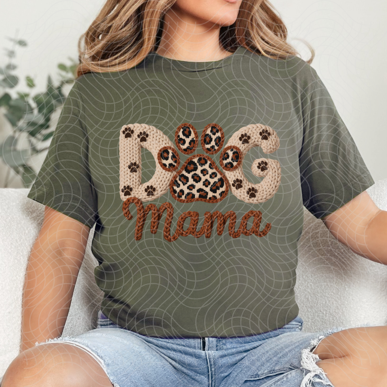 FAUX YARN DOG MAMA - DTF TRANSFER