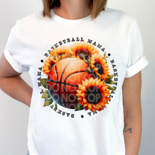 BASKETBALL MAMA SUNFLOWER ROUND - DTF TRANSFER