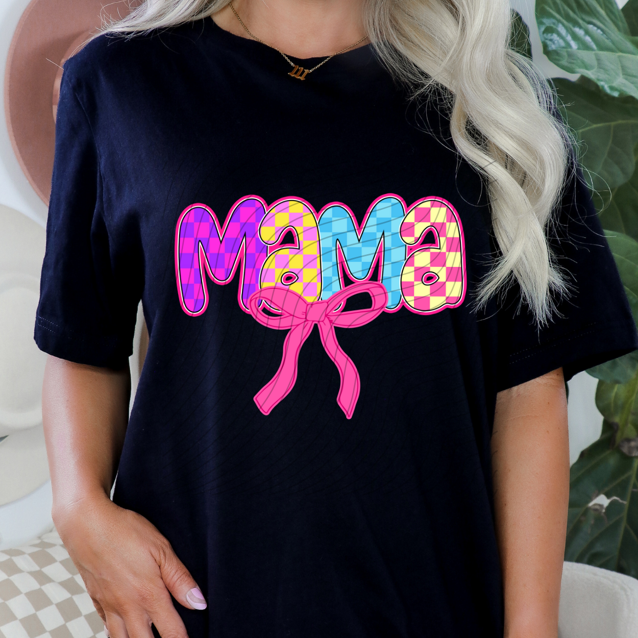 MAMA CHECKERED COLORS - DTF TRANSFER