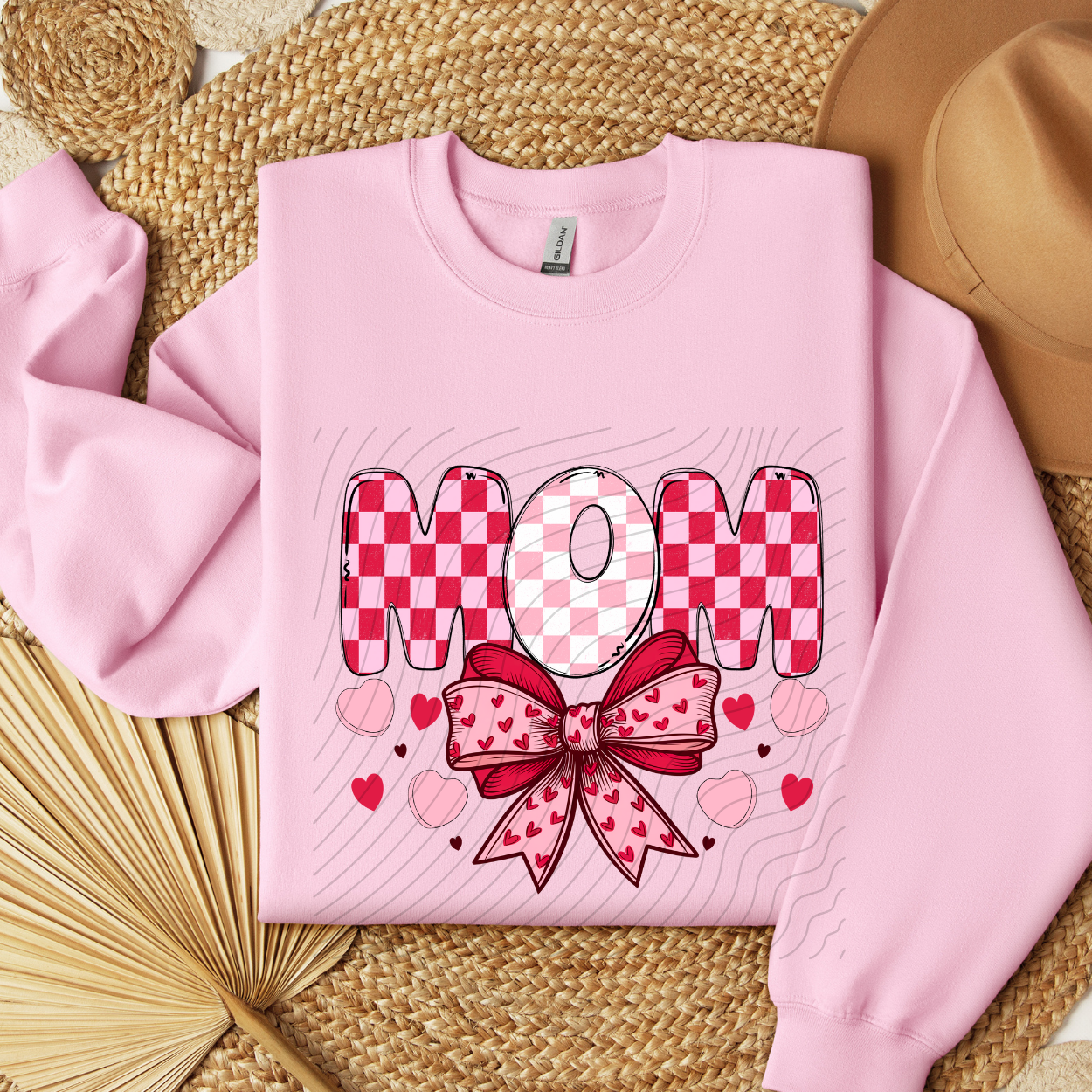 MOM PINK RED CHECK - DTF TRANSFER