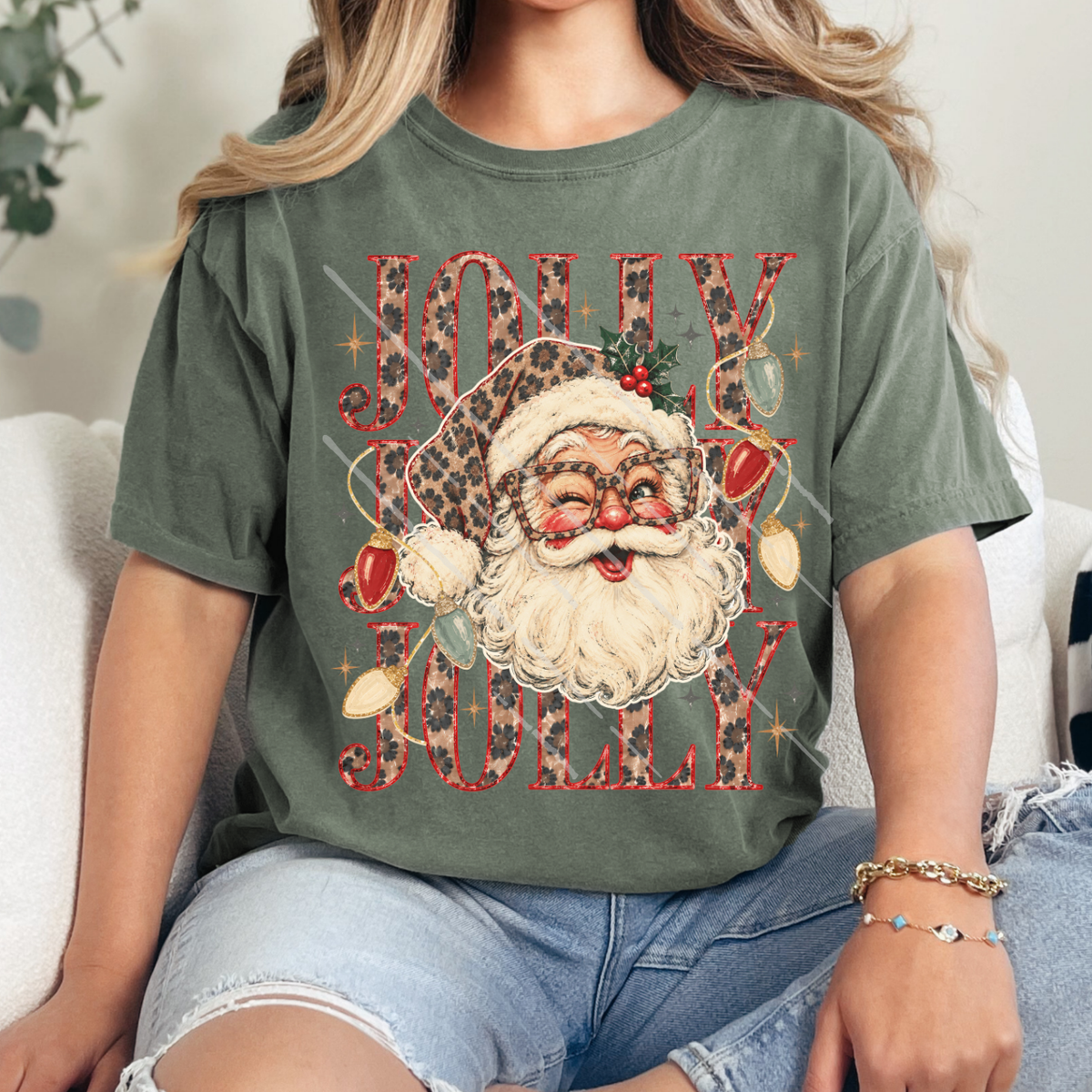 LEOPARD STACKED JOLLY SANTA - DTF TRANSFER