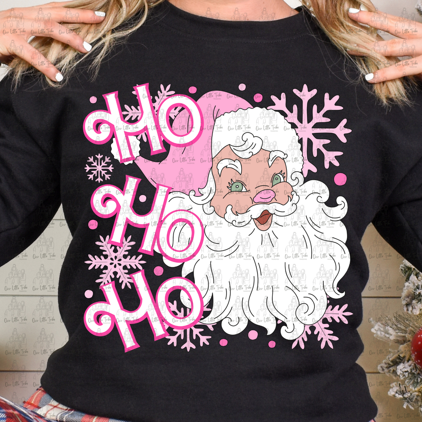 HO HO HO SANTA PINK - DTF TRANSFER