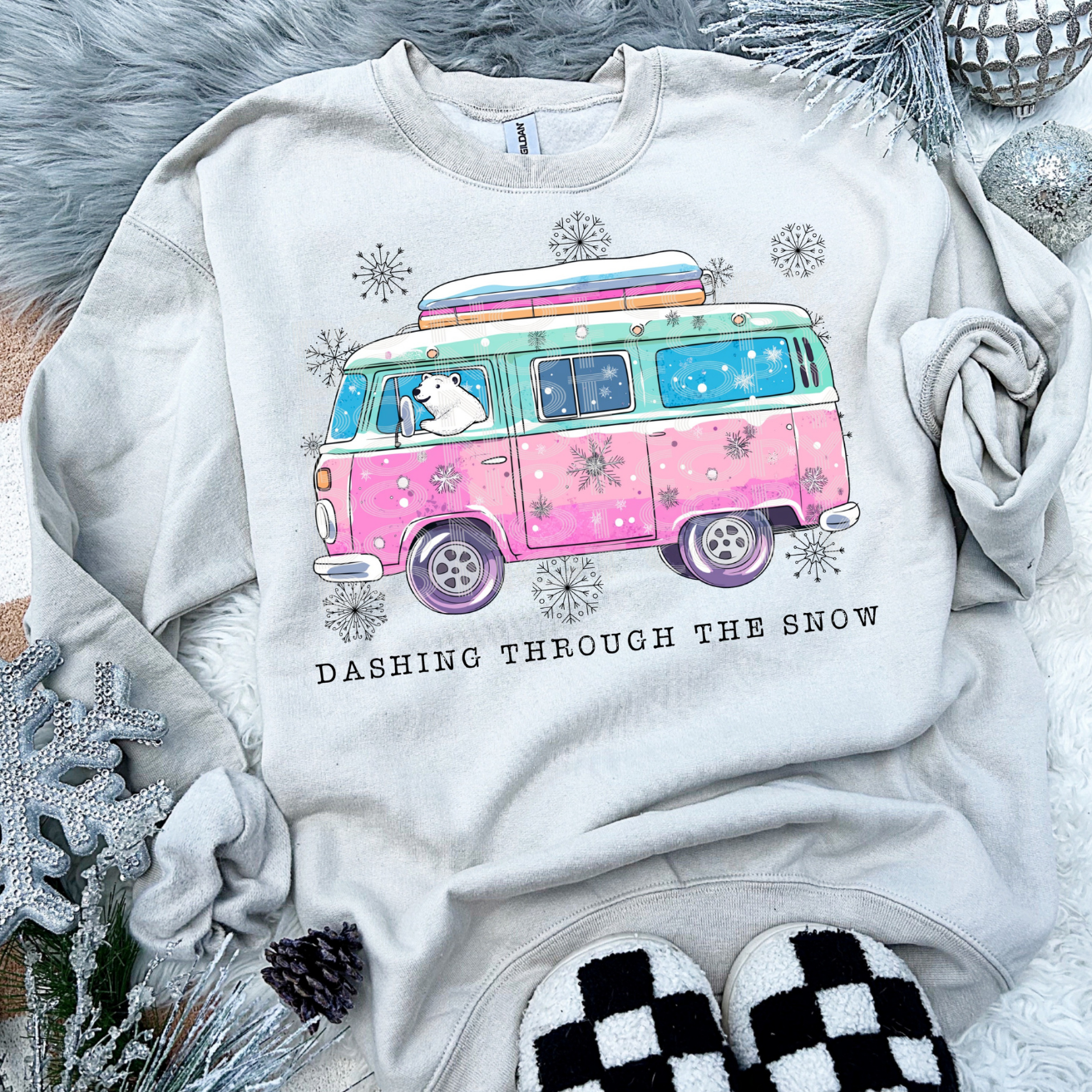 DASHING THROUGH THE SNOW VAN - DTF TRANSFER