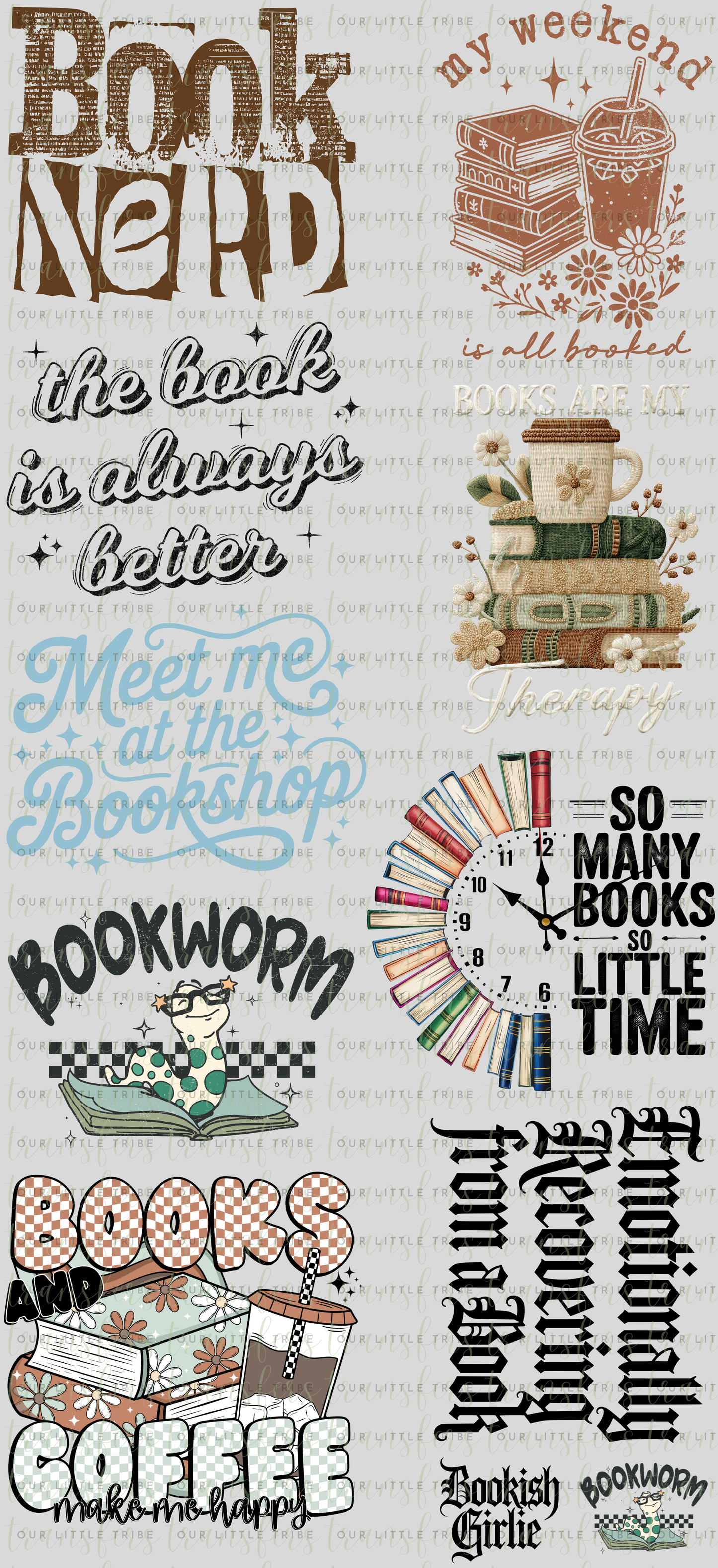 BOOK NERD PREMADE - GANG SHEET 22x48