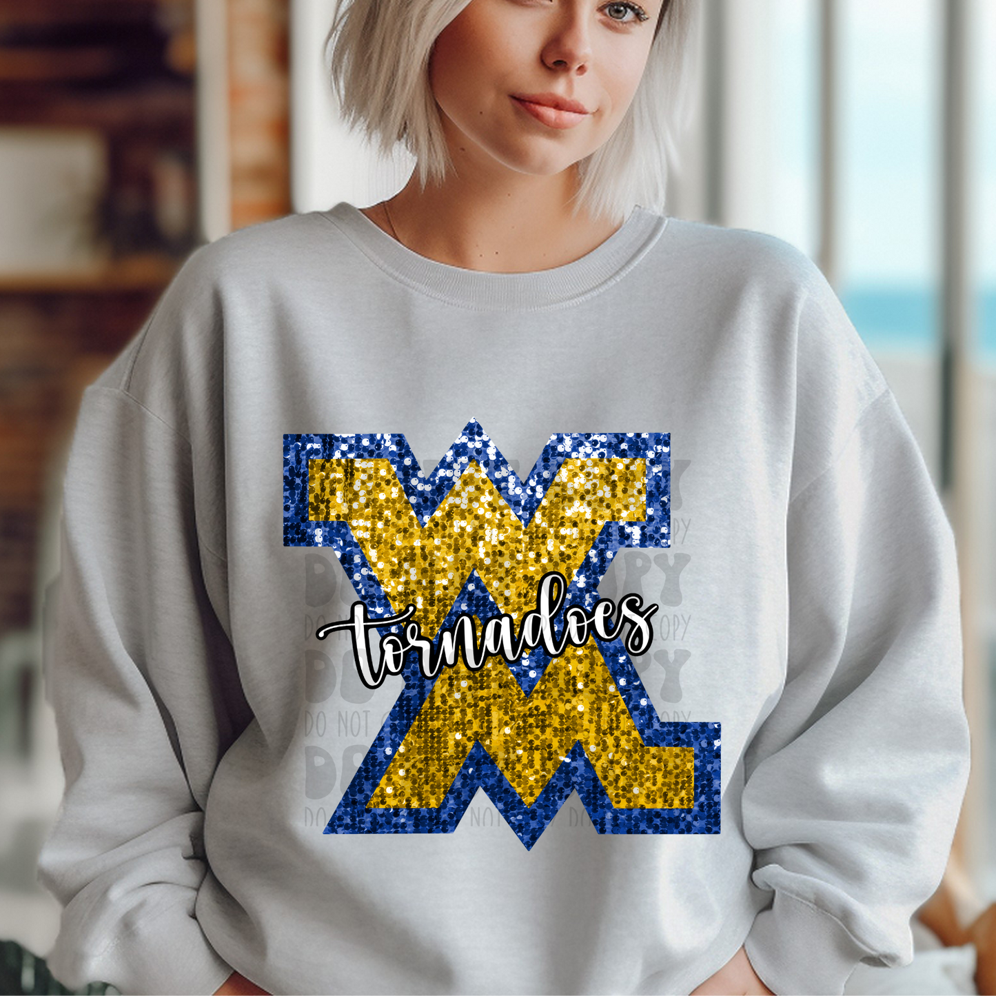 WM TORNADOES FAUX SEQUINS MASCOT - DTF TRANSFER