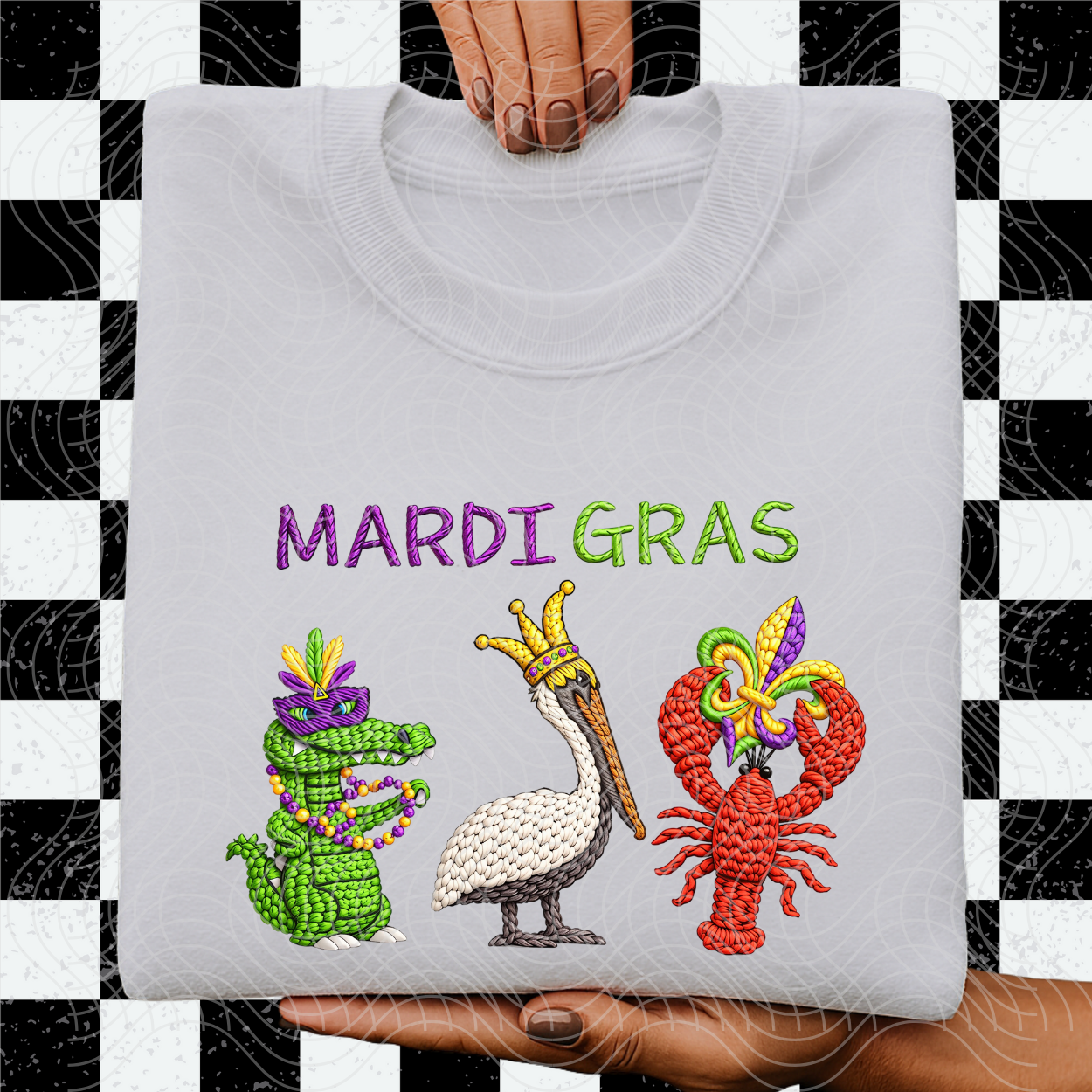 MARDI GRAS CHARACTER FAUX YARN - DTF TRANSFER