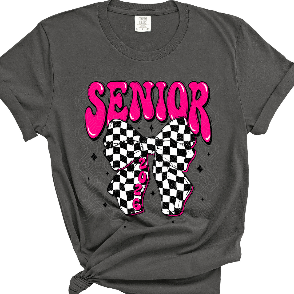SENIOR 26 CHECKERED BOW - DTF TRANSFER