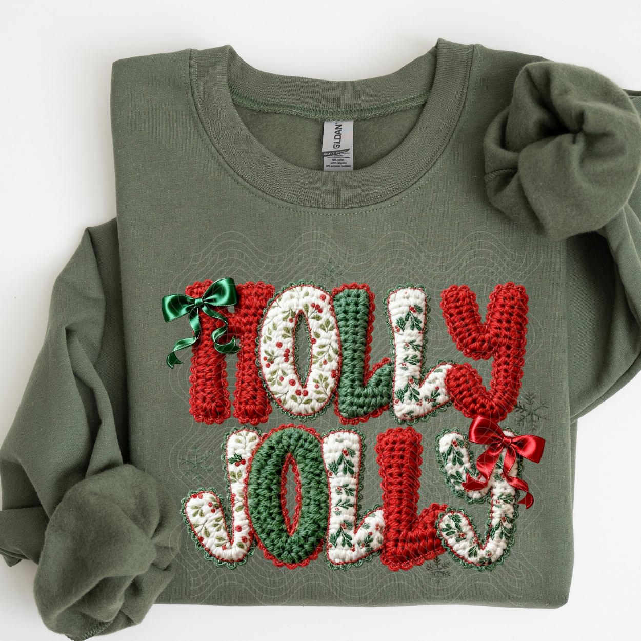 HOLLY JOLLY FAUX YARN - DTF TRANSFER