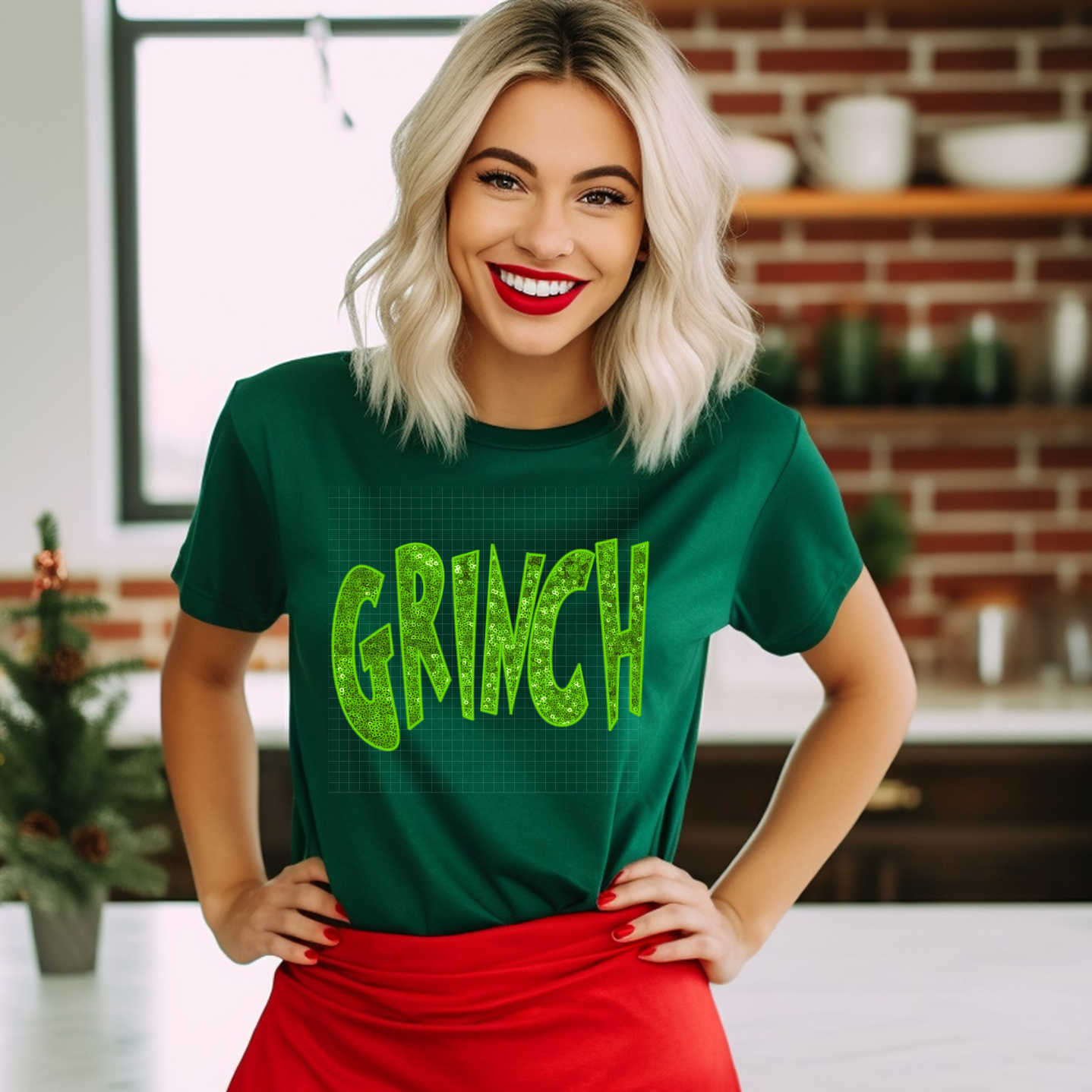 GREEN GUY GREEN FAUX SEQUINS - DTF TRANSFER