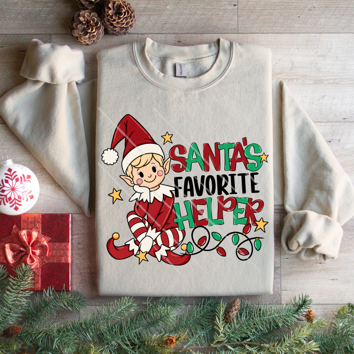 SANTAS FAVORITE HELPER BOY - DTF TRANSFER