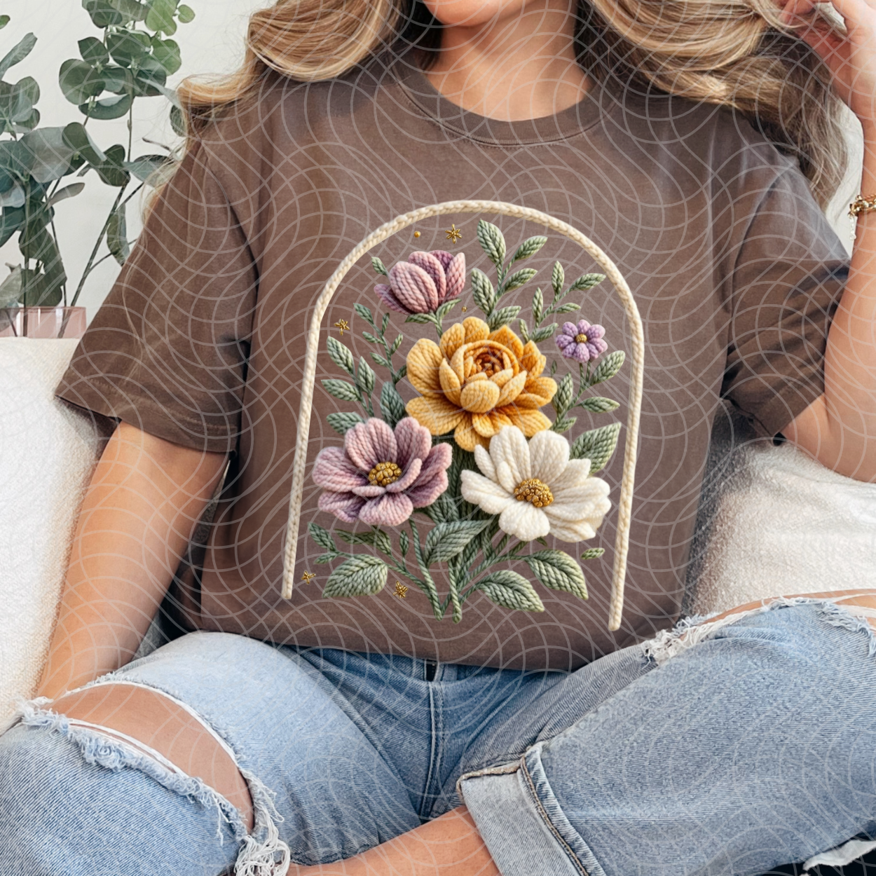 FAUX YARN FLORAL - DTF TRANSFER