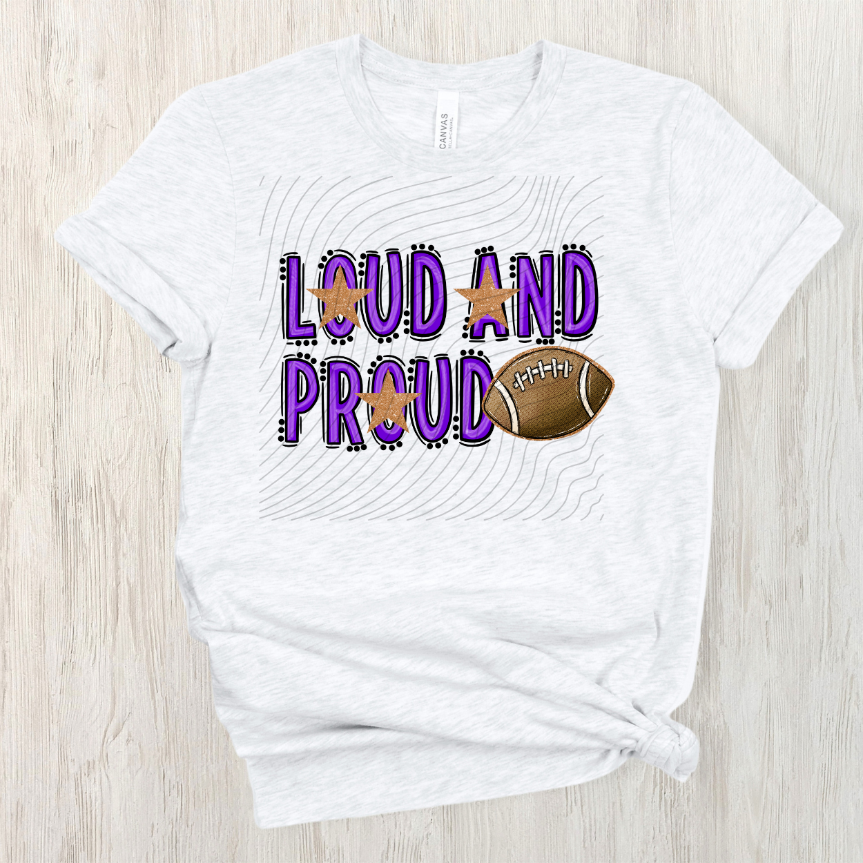 FOOTBALL LOUD AND PROUD, PURPLE - DTF TRANSFER