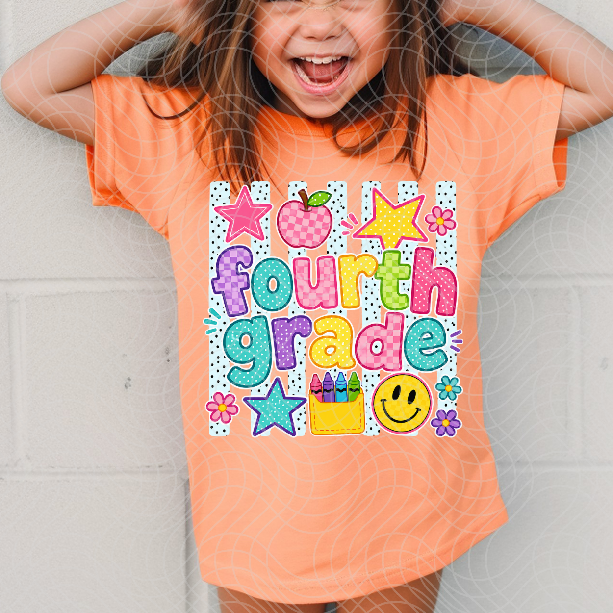 FOURTH GRADE POLKA DOT STRIPES - DTF TRANSFER
