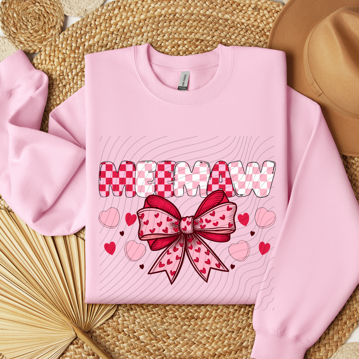 MEEMAW PINK RED CHECK - DTF TRANSFER